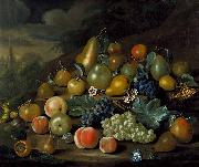 Charles Collins A Still Life of Pears, Peaches and Grapes oil